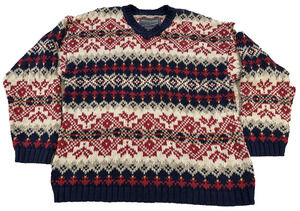 Vintage Abercrombie & Fitch Fair Isle Nordic Ski Sweater L